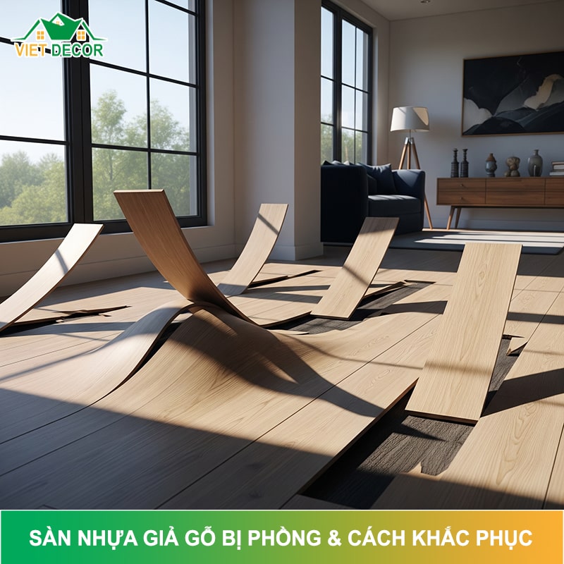 Nguyên nhân sàn nhựa giả gỗ bị phồng, rộp & Cách xử lý