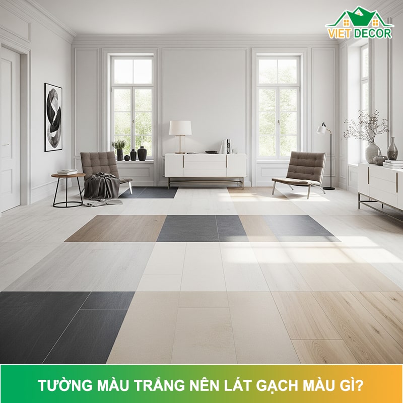Tường màu trắng nên lát gạch màu gì? 5 cách phối màu ĐẸP