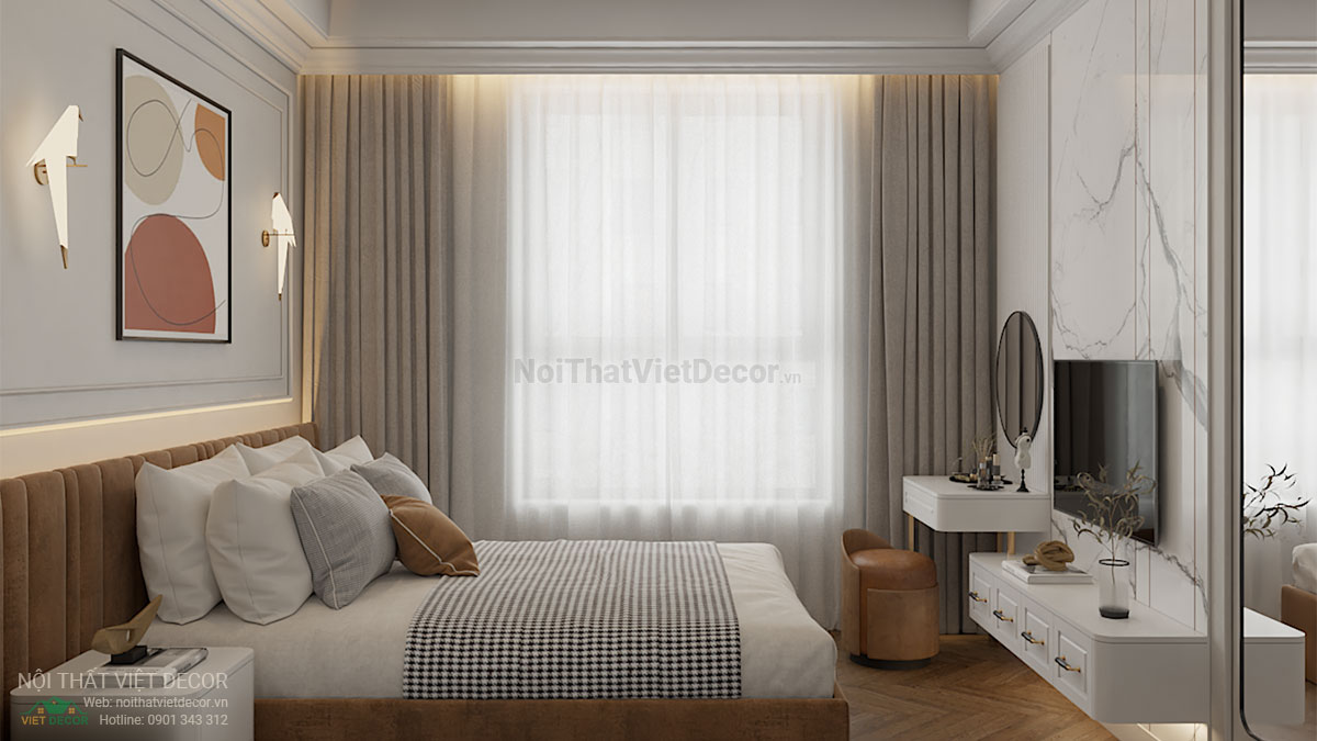 Dự án thiết kế nội thất căn hộ 2 phòng ngủ nhà chị Hương - TPHCM