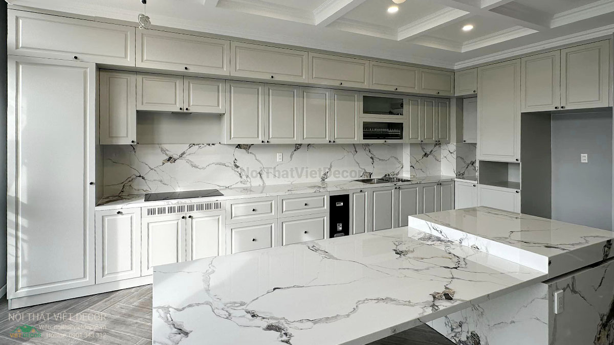 Nội Thất Việt Decor thiết kế thi công nội thất, tủ bếp gỗ công nghiệp An Cường, shophouse dự án Aminia Ninh Kiều Cần Thơ, tủ bếp