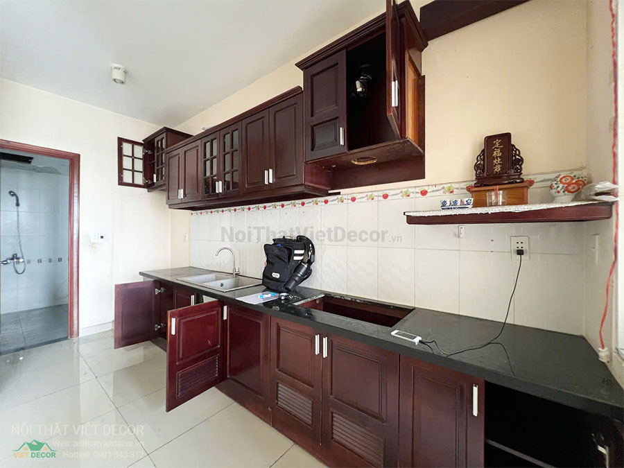 Nội Thất Việt Decor khảo sát hiện trạng căn hộ 3 phòng ngủ chung cư Tecco phường Linh Đồng thành phố Thủ Đức tủ bếp