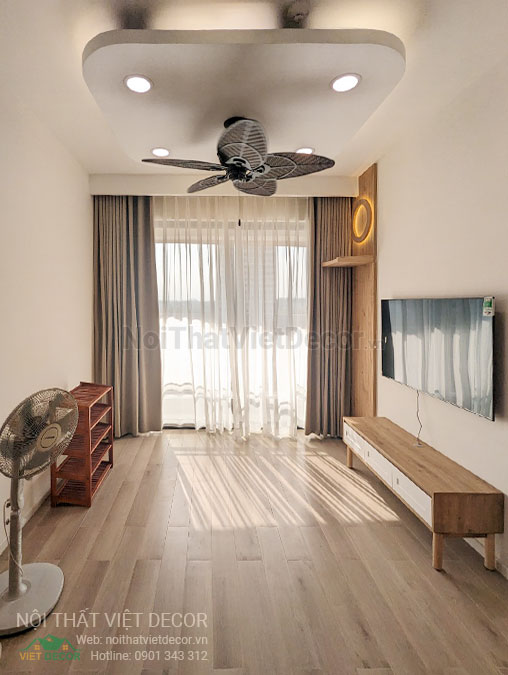 Nội Thất Việt Decor thiết kế thi công nội thất căn hộ 2 phòng ngủ chung cư Quận 9 Hồ Chí Minh, phòng khách