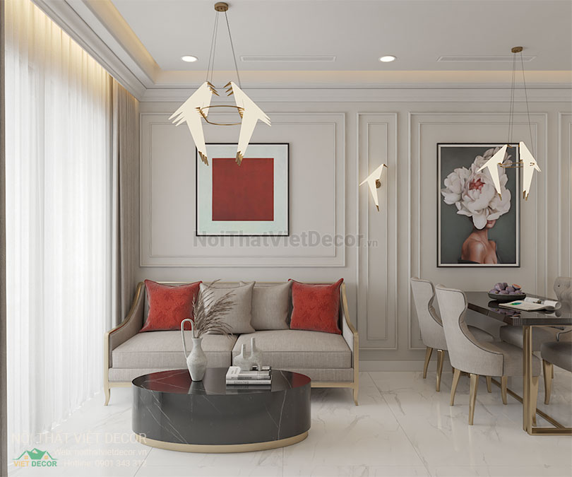Dự án thiết kế nội thất căn hộ 2 phòng ngủ nhà chị Hương - TPHCM