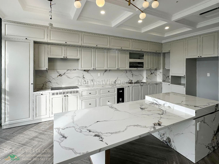 Nội Thất Việt Decor thiết kế thi công nội thất, tủ bếp gỗ công nghiệp An Cường, shophouse dự án Aminia Ninh Kiều Cần Thơ, tủ bếp