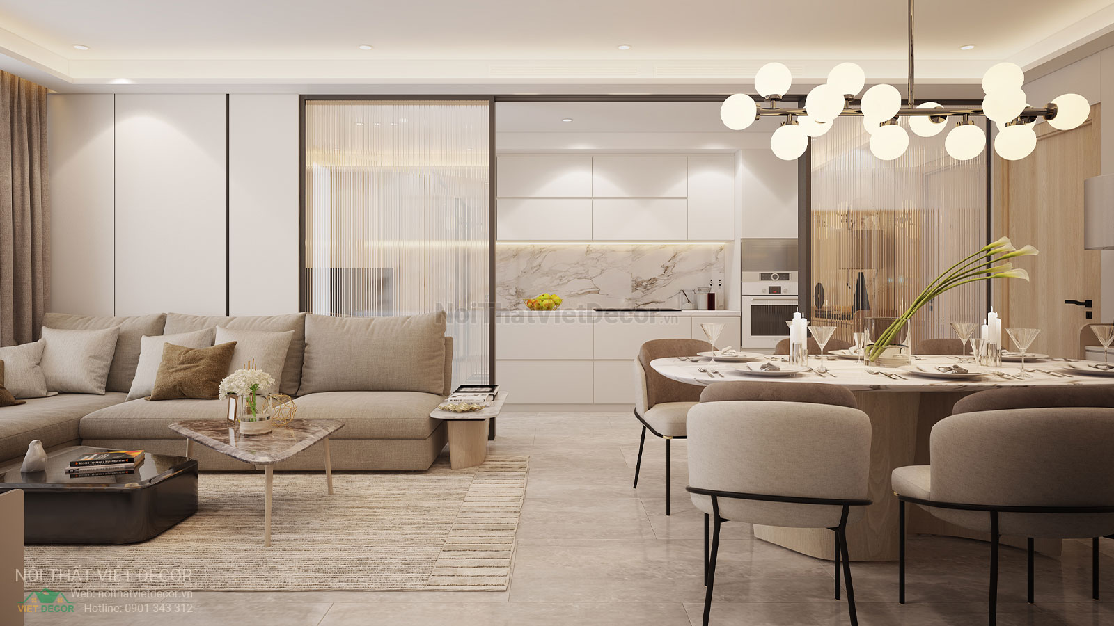 Nội thất Việt Decor thiết kế thi công trang trí nội thất căn hộ 3 phòng ngủ dự án lavida plus quận 7 tp hồ chí minh