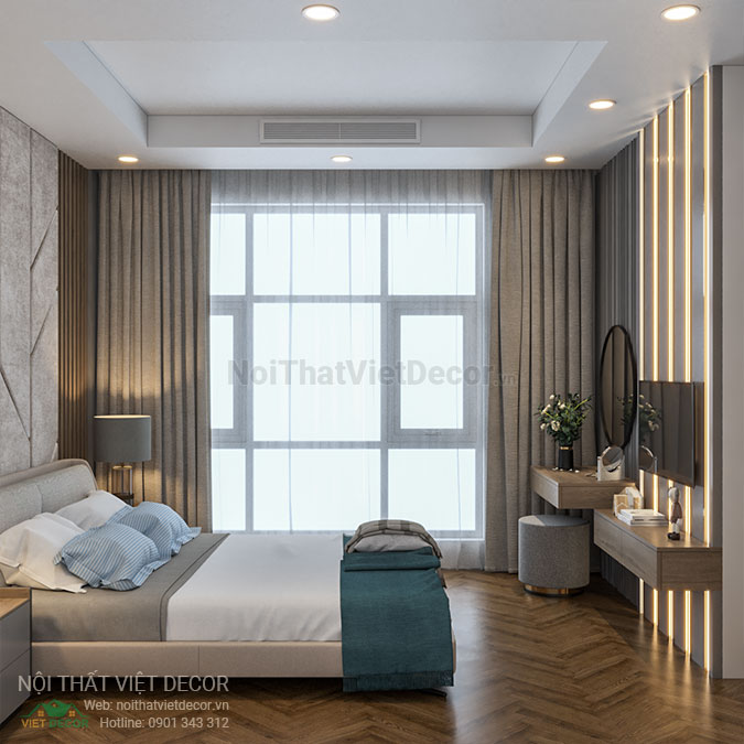 Nội thất Việt Decor thiết kế thi công nội thất căn hộ 2 phòng ngủ tại quận 7, thành phố Hồ Chí Minh, phòng ngủ master