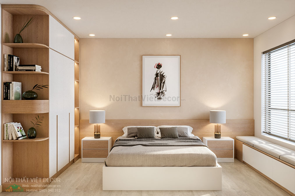 Nội thất Việt Decor thiết kế thi công nội thất căn hộ 3 phòng ngủ tại quận 12, thành phố Hồ Chí Minh, phòng ngủ 1