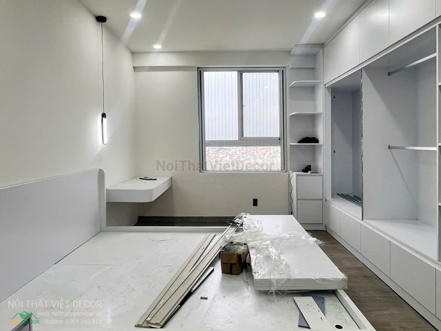 Nội Thất Việt Decor thi công cải tạo nội thất, căn hộ 3 phòng ngủ chung cư Tecco phường Linh Đồng thành phố Thủ Đức phòng ngủ master