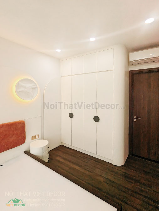 Nội thất Việt Decor thiết kế thi công nội thất căn hộ 3 phòng ngủ tòa nhà CII Tower Bình Thạnh Hồ Chí Minh tủ quần áo phòng ngủ 1