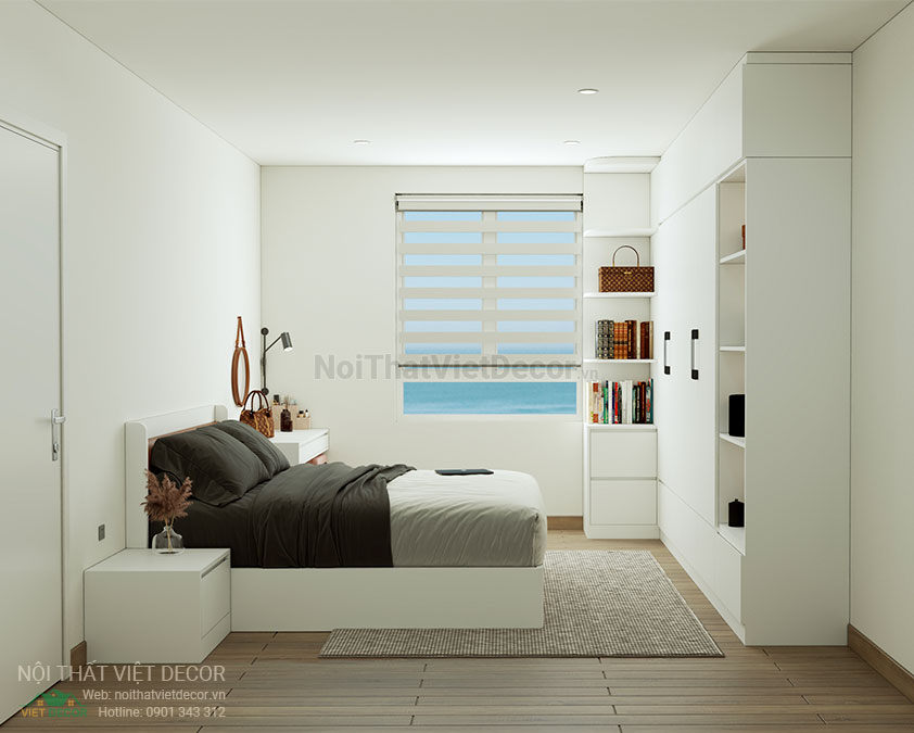 Nội Thất Việt Decor thiết kế thi công cải tạo nội thất, hoàn thiện căn hộ 3 phòng ngủ chung cư Tecco phường Linh Đồng thành phố Thủ Đức phòng ngủ master