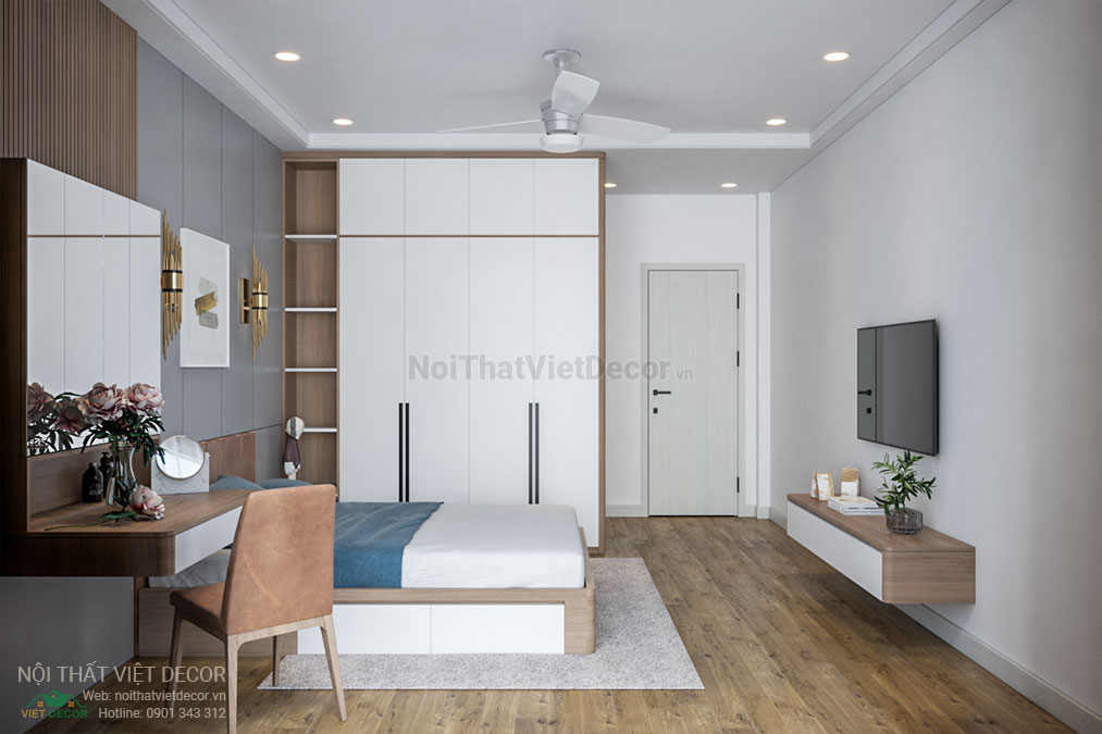 Nội thất Việt Decor thiết kế thi công nội thất nhà phố 3 phòng ngủ tại huyện Nhà Bè, thành phố Hồ Chí Minh, phòng ngủ 1