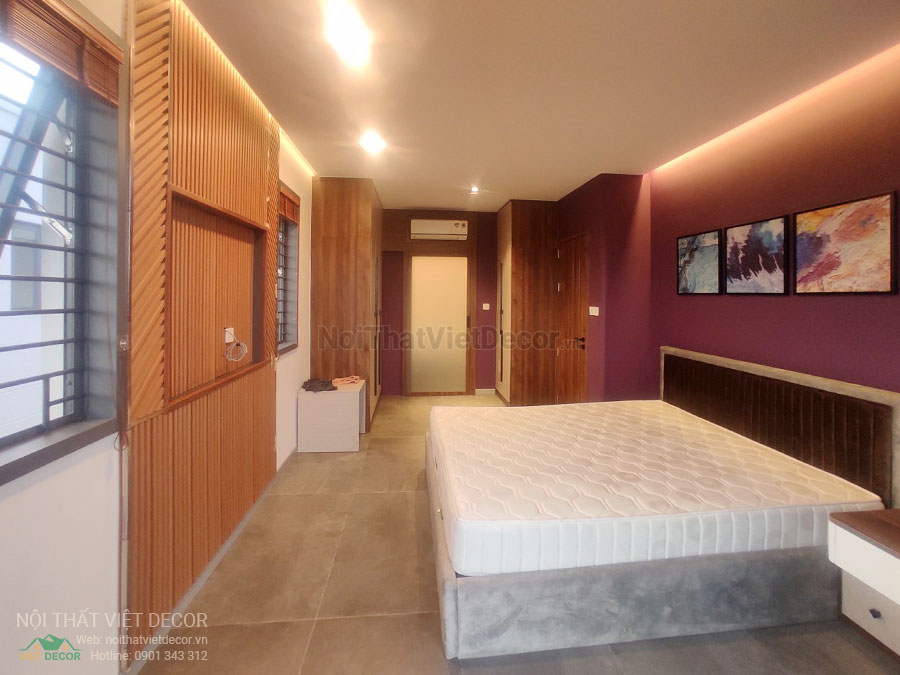 Nội Thất Việt Decor thiết kế thi công nội thất, tủ bếp gỗ công nghiệp An Cường, biệt thự 4 tầng tại dự án Lovera Premier Bình Chánh Tp Hồ Chí Minh, phòng ngủ 1