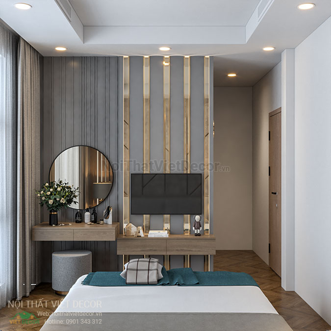 Nội thất Việt Decor thiết kế thi công nội thất căn hộ 2 phòng ngủ tại quận 7, thành phố Hồ Chí Minh, phòng ngủ master