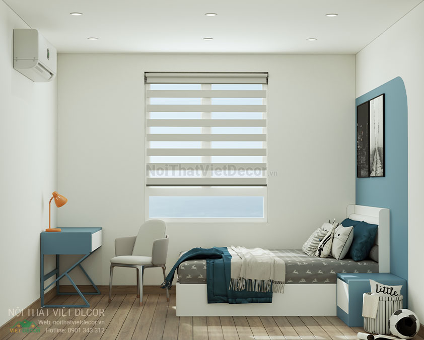 Nội Thất Việt Decor thiết kế thi công cải tạo nội thất, hoàn thiện căn hộ 3 phòng ngủ chung cư Tecco phường Linh Đồng thành phố Thủ Đức phòng ngủ bé trai