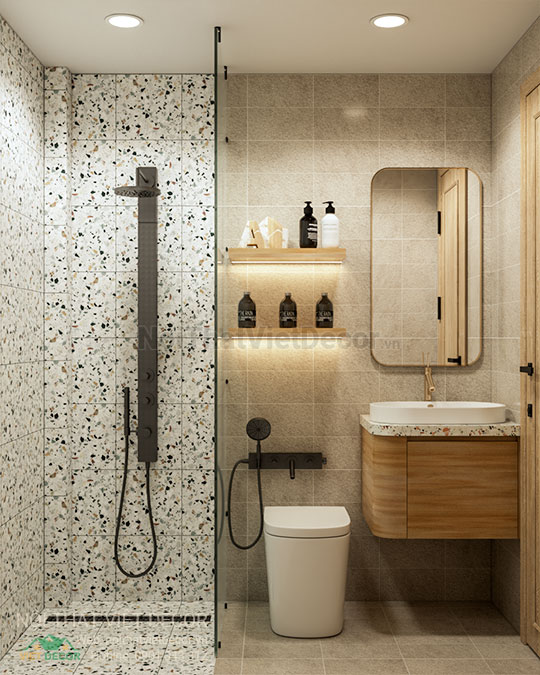 Nội thất Việt Decor thiết kế thi công nội thất nhà phố 3 phòng ngủ tại quận 7, thành phố Hồ Chí Minh, nhà vệ sinh