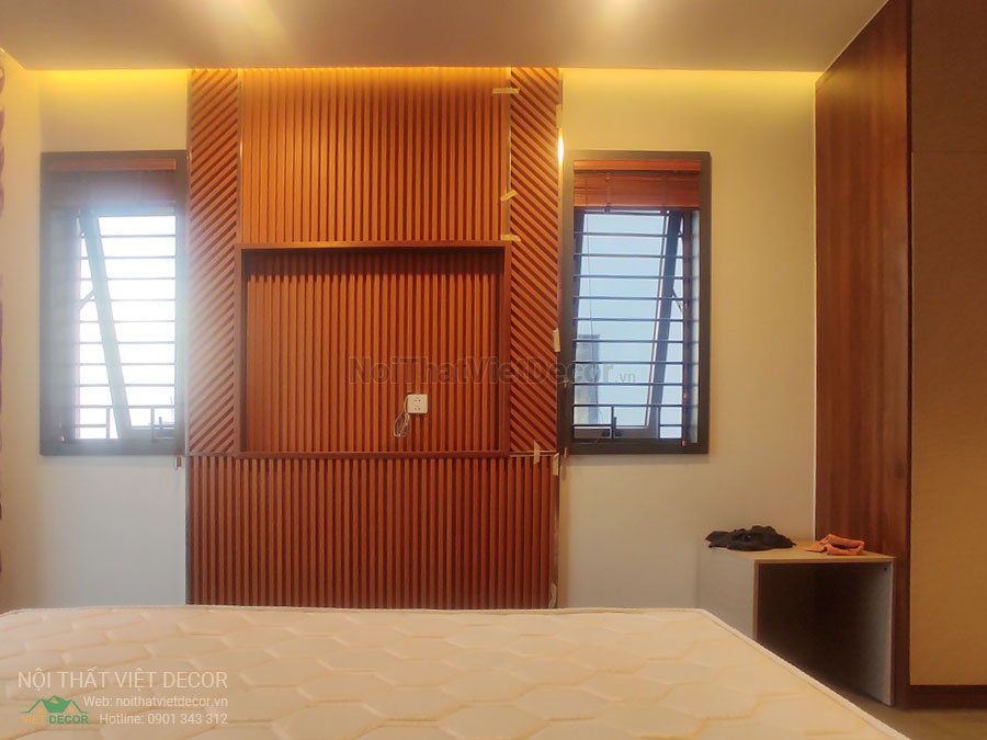 Nội Thất Việt Decor thiết kế thi công nội thất, tủ bếp gỗ công nghiệp An Cường, biệt thự 4 tầng tại dự án Lovera Premier Bình Chánh Tp Hồ Chí Minh, phòng ngủ 1