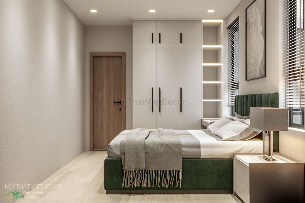 Nội thất Việt Decor thiết kế thi công nội thất nhà phố 3 phòng ngủ tại quận 7, thành phố Hồ Chí Minh, phối cảnh 3D phòng ngủ 3
