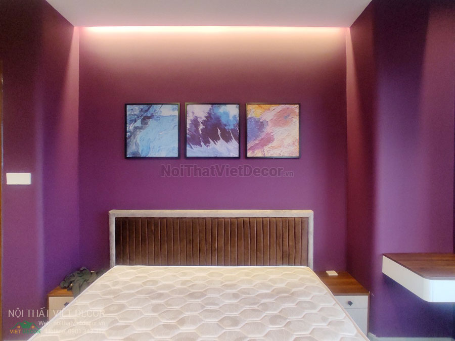 Nội Thất Việt Decor thiết kế thi công nội thất, tủ bếp gỗ công nghiệp An Cường, biệt thự 4 tầng tại dự án Lovera Premier Bình Chánh Tp Hồ Chí Minh, phòng ngủ 1