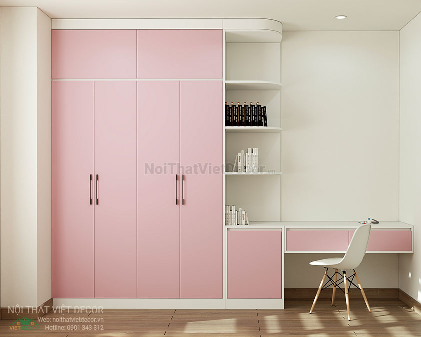 Nội Thất Việt Decor thiết kế thi công cải tạo nội thất, hoàn thiện căn hộ 3 phòng ngủ chung cư Tecco phường Linh Đồng thành phố Thủ Đức phòng ngủ bé gái