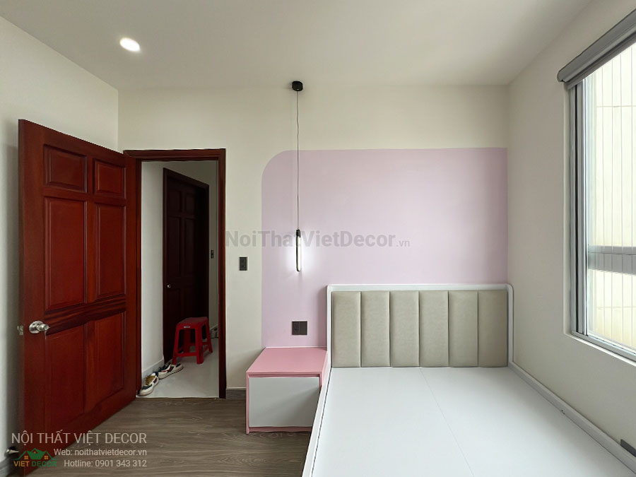 Nội Thất Việt Decor thiết kế thi công cải tạo nội thất, hoàn thiện căn hộ 3 phòng ngủ chung cư Tecco phường Linh Đồng thành phố Thủ Đức phòng ngủ bé gái