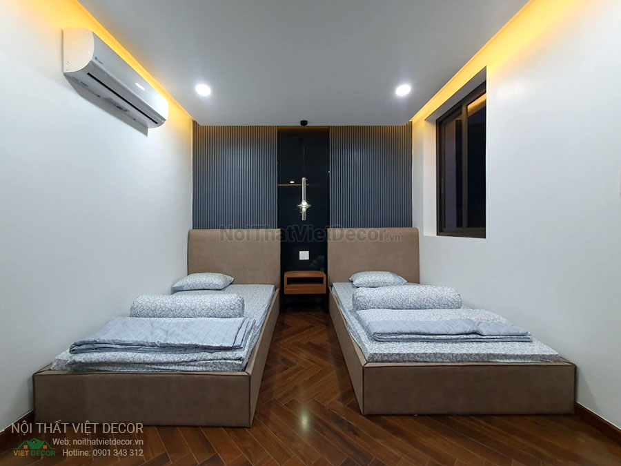 Nội Thất Việt Decor thiết kế thi công trang trí nội thất, tủ bếp gỗ công nghiệp An Cường, nhà phố 3 phòng ngủ tại quận 3 thành phố Hồ Chí Minh, phòng ngủ 3, vách đầu giường