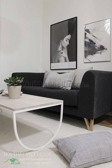 Nội thất Việt Decor thiết kế nội thất tối giản tone màu đen trắng sofa bàn trà