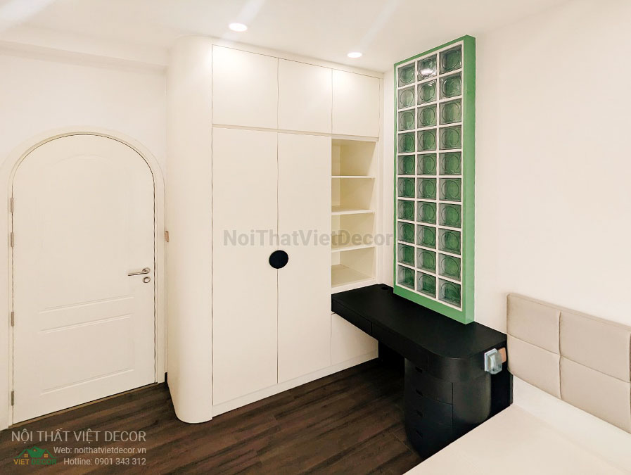 Nội thất Việt Decor thiết kế thi công nội thất căn hộ 3 phòng ngủ tòa nhà CII Tower Bình Thạnh Hồ Chí Minh tủ quần áo phòng ngủ 2