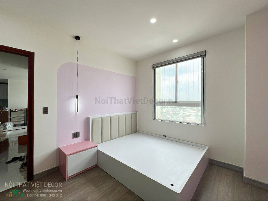 Nội Thất Việt Decor thiết kế thi công cải tạo nội thất, hoàn thiện căn hộ 3 phòng ngủ chung cư Tecco phường Linh Đồng thành phố Thủ Đức phòng ngủ bé gái