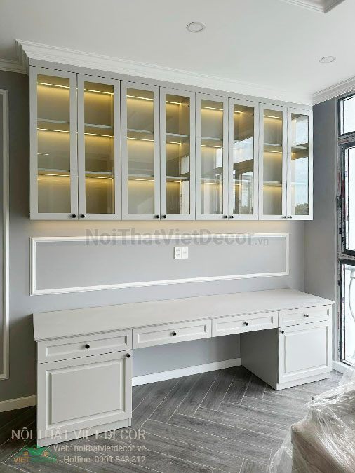 Nội Thất Việt Decor thiết kế thi công nội thất, tủ bếp gỗ công nghiệp An Cường, shophouse dự án Aminia Ninh Kiều Cần Thơ, phòng thay đồ