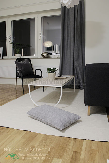 Nội thất Việt Decor thiết kế nội thất tối giản tone màu đen trắng sofa bàn trà