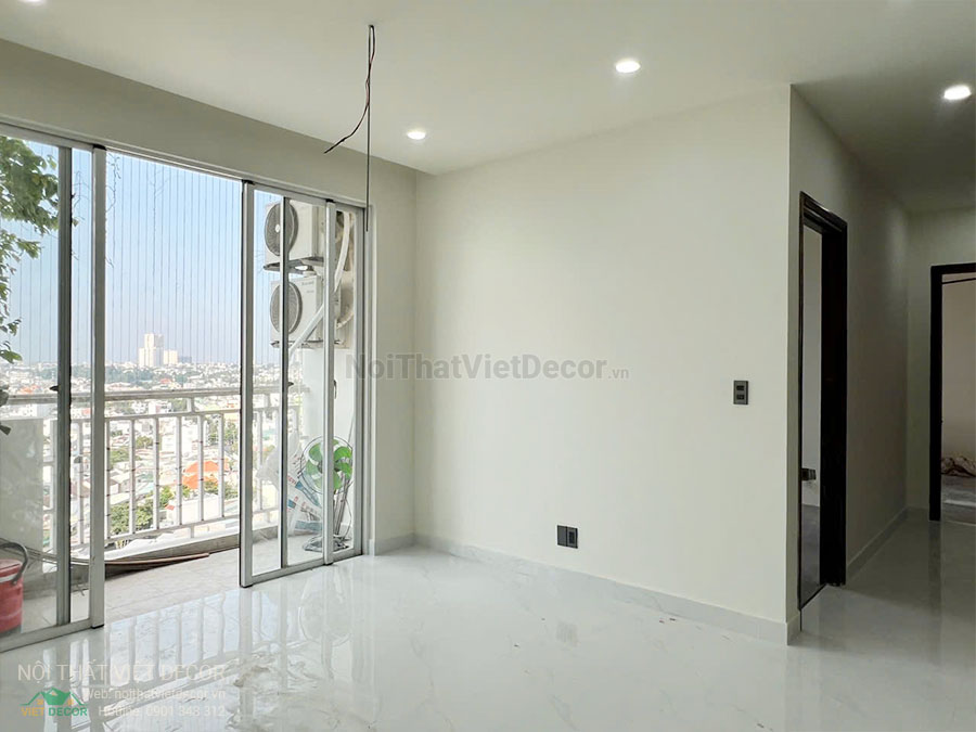 Nội Thất Việt Decor thi công cải tạo hoàn thiện căn hộ 3 phòng ngủ chung cư Tecco phường Linh Đồng thành phố Thủ Đức phòng khách