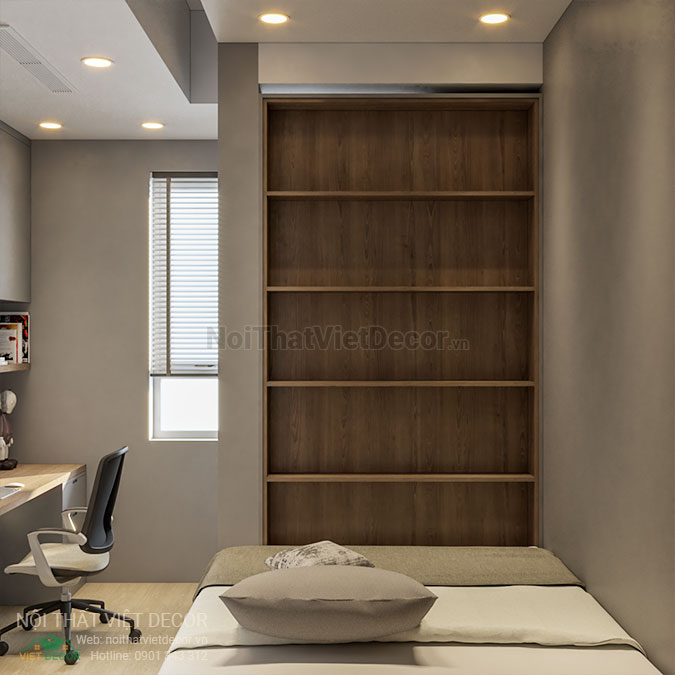 Nội thất Việt Decor thiết kế thi công nội thất căn hộ 2 phòng ngủ tại quận 7, thành phố Hồ Chí Minh, phòng ngủ nhỏ