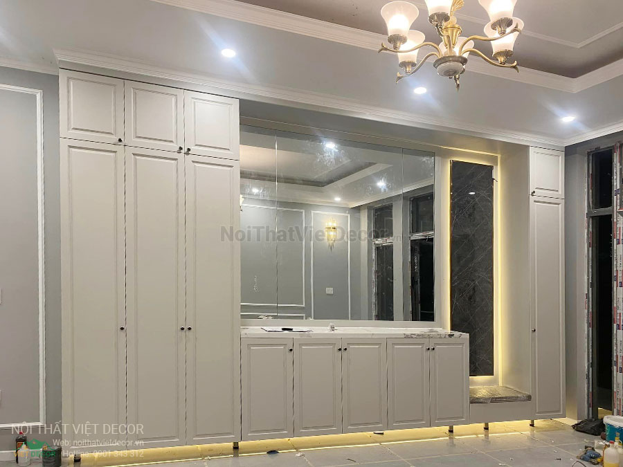 Nội Thất Việt Decor thiết kế thi công nội thất, tủ bếp gỗ công nghiệp An Cường, shophouse dự án Aminia Ninh Kiều Cần Thơ, tủ giày