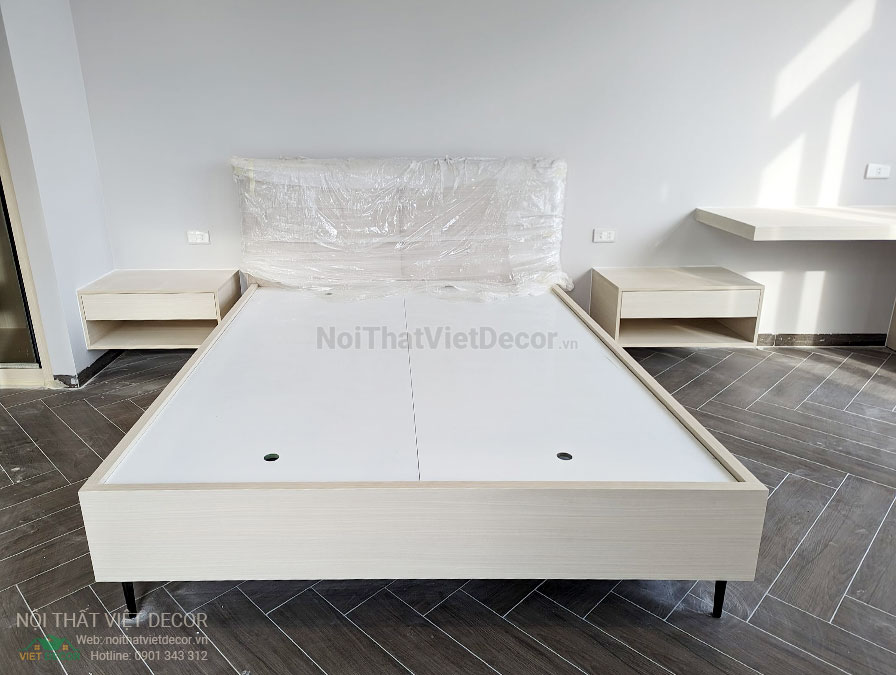 Nội Thất Việt Decor thiết kế thi công nội thất, tủ bếp gỗ công nghiệp An Cường, nhà phố 3 phòng ngủ tại tỉnh Cần Thơ, giường ngủ phòng ngủ 2