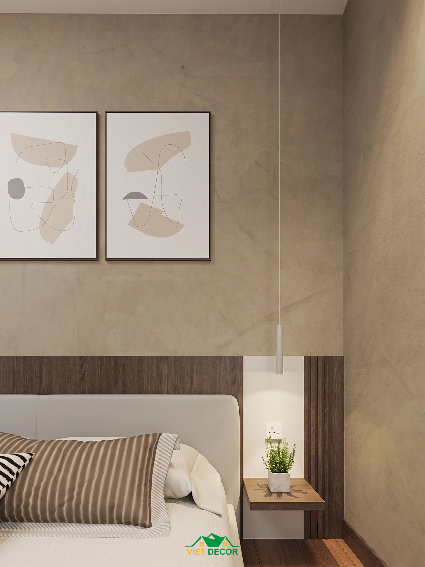Nội Thất Việt Decor thiết kế thi công nội thất căn hộ 3 phòng ngủ The Opus One Vinhomes Grand Park TP HCM, phòng ngủ nhỏ