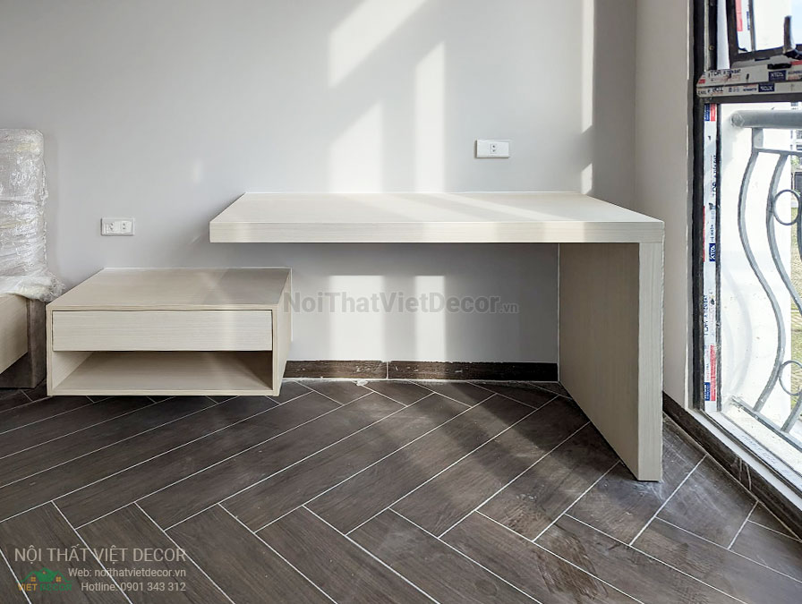 Nội Thất Việt Decor thiết kế thi công nội thất, tủ bếp gỗ công nghiệp An Cường, nhà phố 3 phòng ngủ tại tỉnh Cần Thơ, bàn phòng ngủ 2