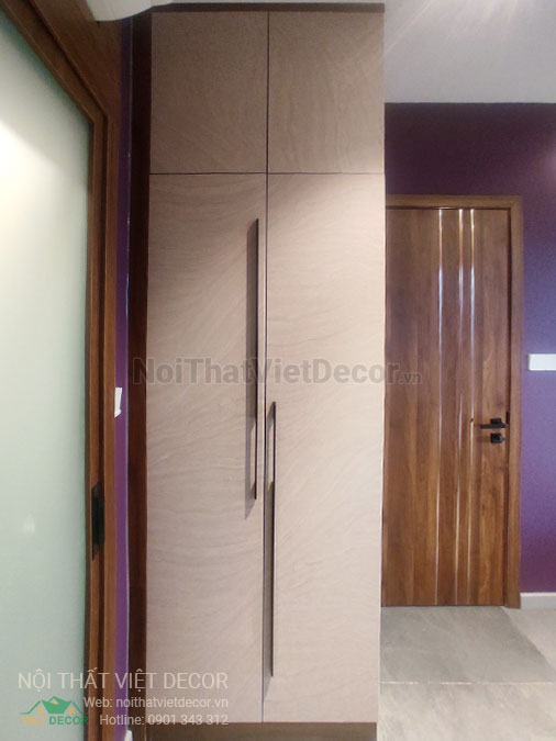 Nội Thất Việt Decor thiết kế thi công nội thất, tủ bếp gỗ công nghiệp An Cường, biệt thự 4 tầng tại dự án Lovera Premier Bình Chánh Tp Hồ Chí Minh, phòng ngủ 1, tủ quần áo