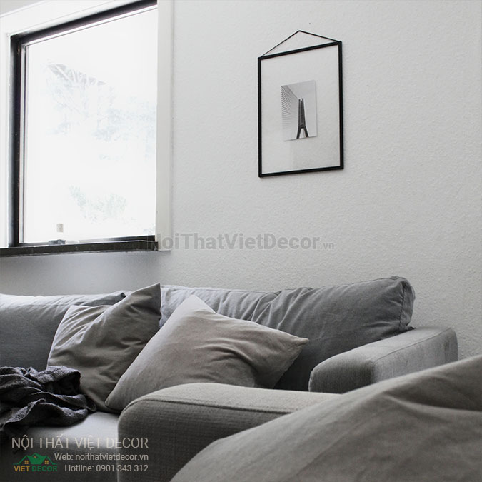 Nội thất Việt Decor thiết kế nội thất tối giản tone màu đen trắng sofa