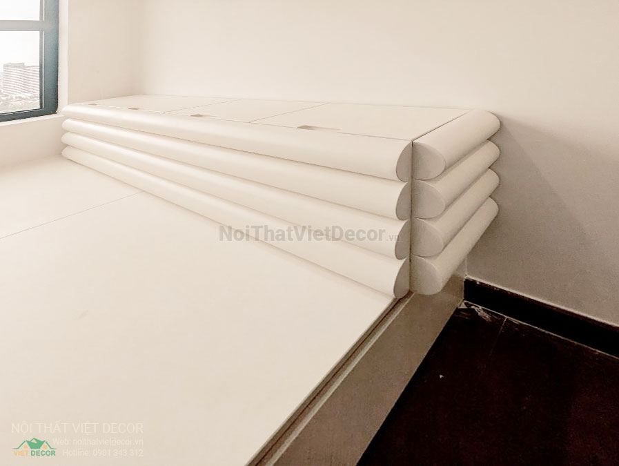 Nội thất Việt Decor thiết kế thi công nội thất căn hộ 3 phòng ngủ tòa nhà CII Tower Bình Thạnh Hồ Chí Minh giường phòng ngủ 2