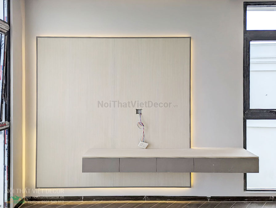 Nội Thất Việt Decor thiết kế thi công nội thất, tủ bếp gỗ công nghiệp An Cường, nhà phố 3 phòng ngủ tại tỉnh Cần Thơ, kệ ti vi phòng ngủ 2