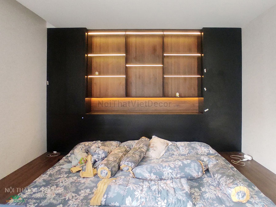 Nội Thất Việt Decor thiết kế thi công nội thất, tủ bếp gỗ công nghiệp An Cường, biệt thự 4 phòng ngủ Tp Thủ Đức, phòng ngủ gia chủ master