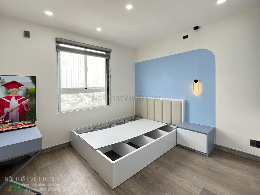 Nội Thất Việt Decor thiết kế thi công cải tạo nội thất, hoàn thiện căn hộ 3 phòng ngủ chung cư Tecco phường Linh Đồng thành phố Thủ Đức phòng ngủ bé trai