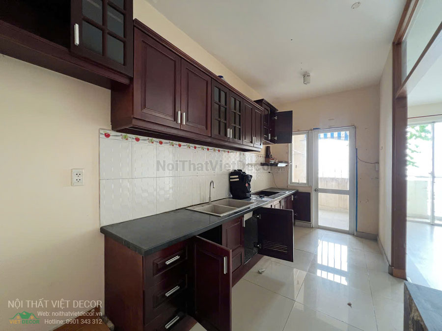 Nội Thất Việt Decor khảo sát hiện trạng căn hộ 3 phòng ngủ chung cư Tecco phường Linh Đồng thành phố Thủ Đức tủ bếp
