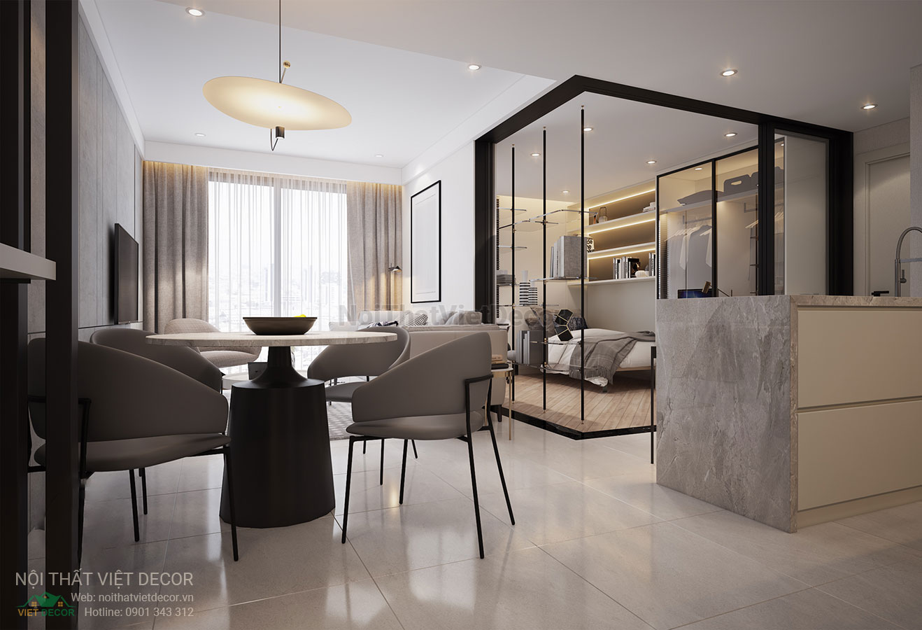 Nội thất Việt Decor thiết kế thi công trang trí nội thất căn hộ 2 phòng ngủ dự án lavida plus quận 7 tp hồ chí minh