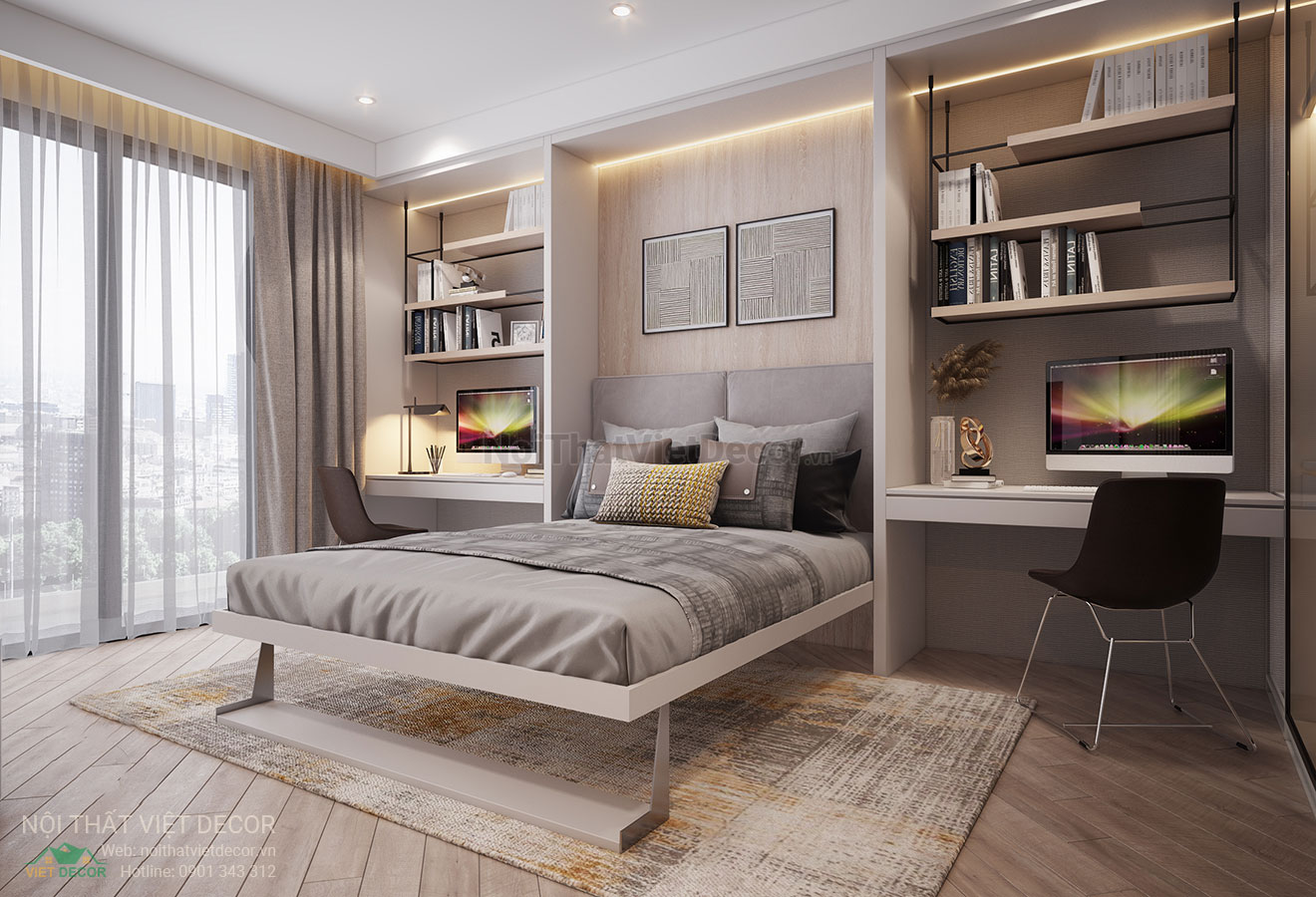 Nội thất Việt Decor thiết kế thi công trang trí nội thất căn hộ officetel dự án lavida plus quận 7 tp hồ chí minh