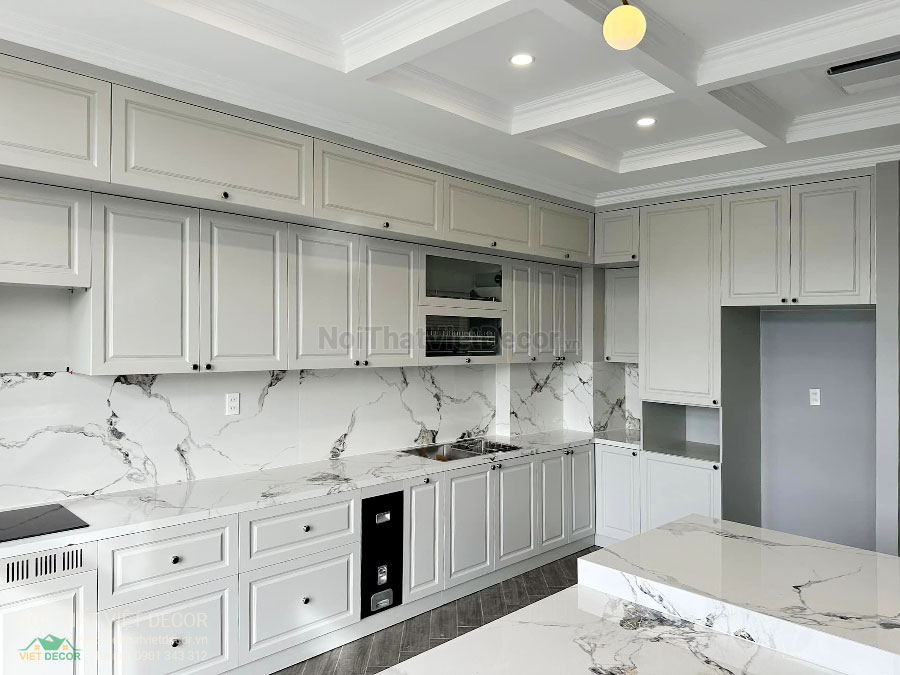 Nội Thất Việt Decor thiết kế thi công nội thất, tủ bếp gỗ công nghiệp An Cường, shophouse dự án Aminia Ninh Kiều Cần Thơ, tủ bếp