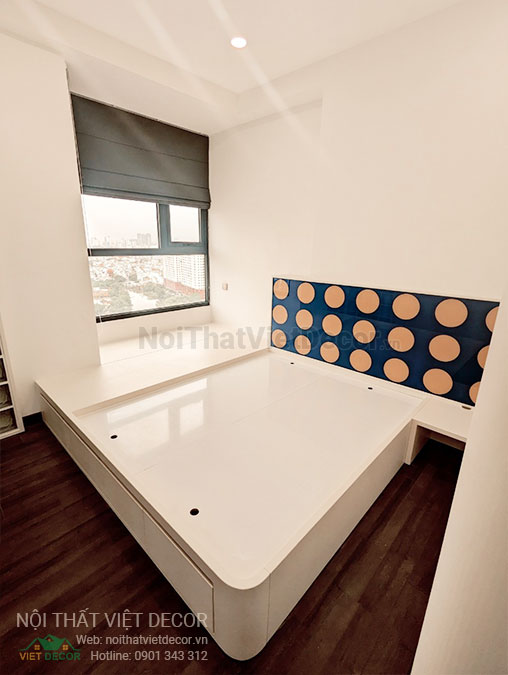 Nội thất Việt Decor thiết kế thi công nội thất căn hộ 3 phòng ngủ tòa nhà CII Tower Bình Thạnh Hồ Chí Minh giường phòng ngủ 3