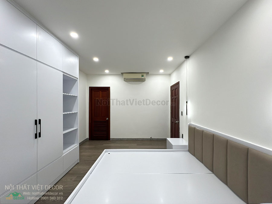 Nội Thất Việt Decor thiết kế thi công cải tạo nội thất, hoàn thiện căn hộ 3 phòng ngủ chung cư Tecco phường Linh Đồng thành phố Thủ Đức phòng ngủ master