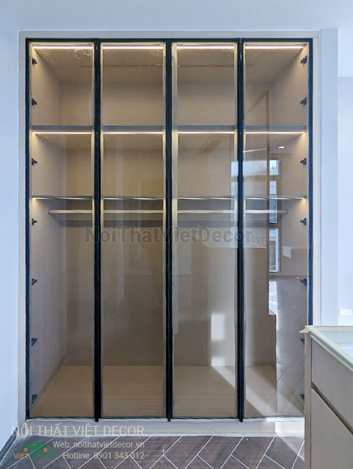 Nội Thất Việt Decor thiết kế thi công nội thất, tủ bếp gỗ công nghiệp An Cường, nhà phố 3 phòng ngủ tại tỉnh Cần Thơ, tủ quần áo phòng ngủ 2