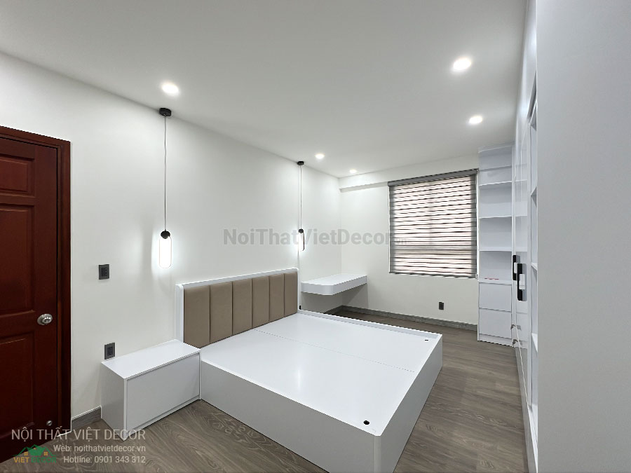 Nội Thất Việt Decor thiết kế thi công cải tạo nội thất, hoàn thiện căn hộ 3 phòng ngủ chung cư Tecco phường Linh Đồng thành phố Thủ Đức phòng ngủ master